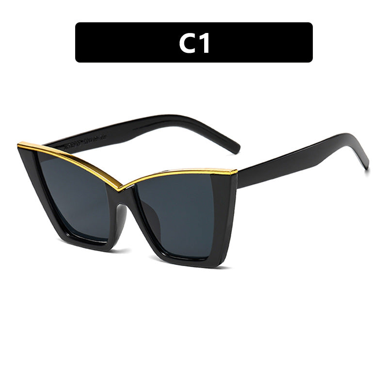Women extravagant sunglasses with unique design and golden accents Stornfield