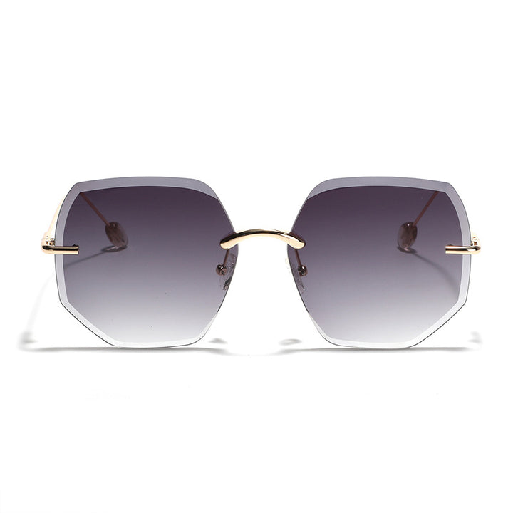 Women’s geometric sunglasses with high-quality gold frame Stornfield