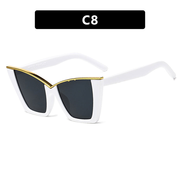 Women extravagant sunglasses with unique design and golden accents Stornfield