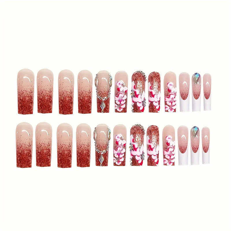 Designer Floral Acrylic Nail Art Stornfield