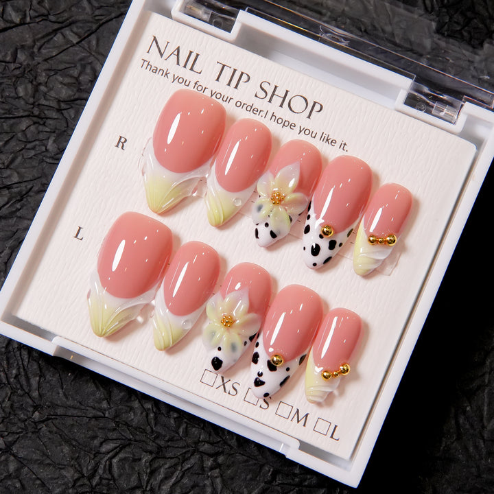 Floral Accented Press-On Nails