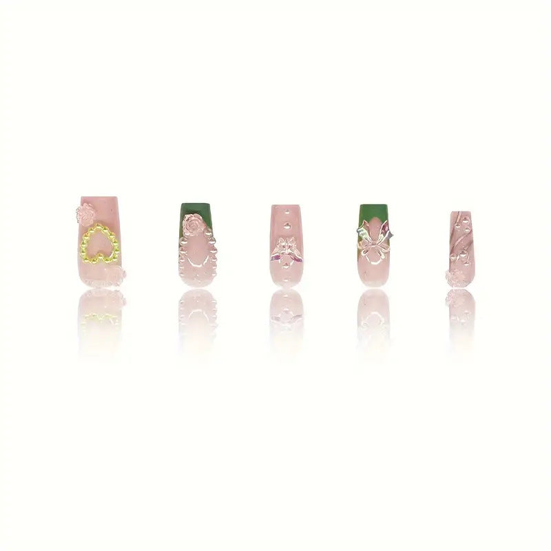 Decorative Acrylic Floral Press-On Nail Art Stornfield