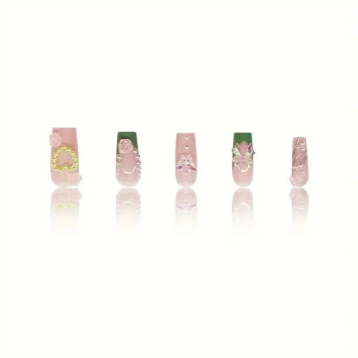 Decorative Acrylic Floral Press-On Nail Art Stornfield