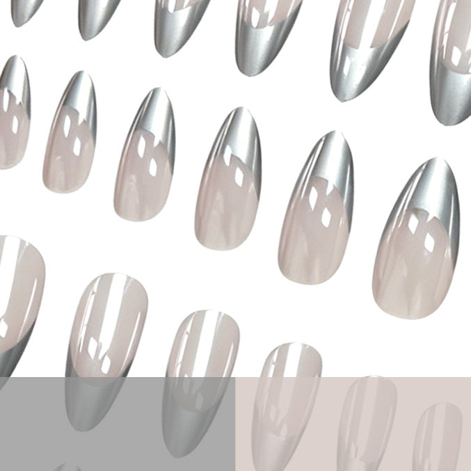 Metallic French Tip Nail Enhancements Stornfield