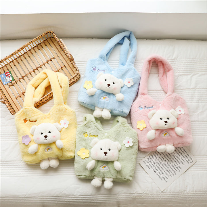 Plush Shoulder Bag with Cute Bear Design Stornfield