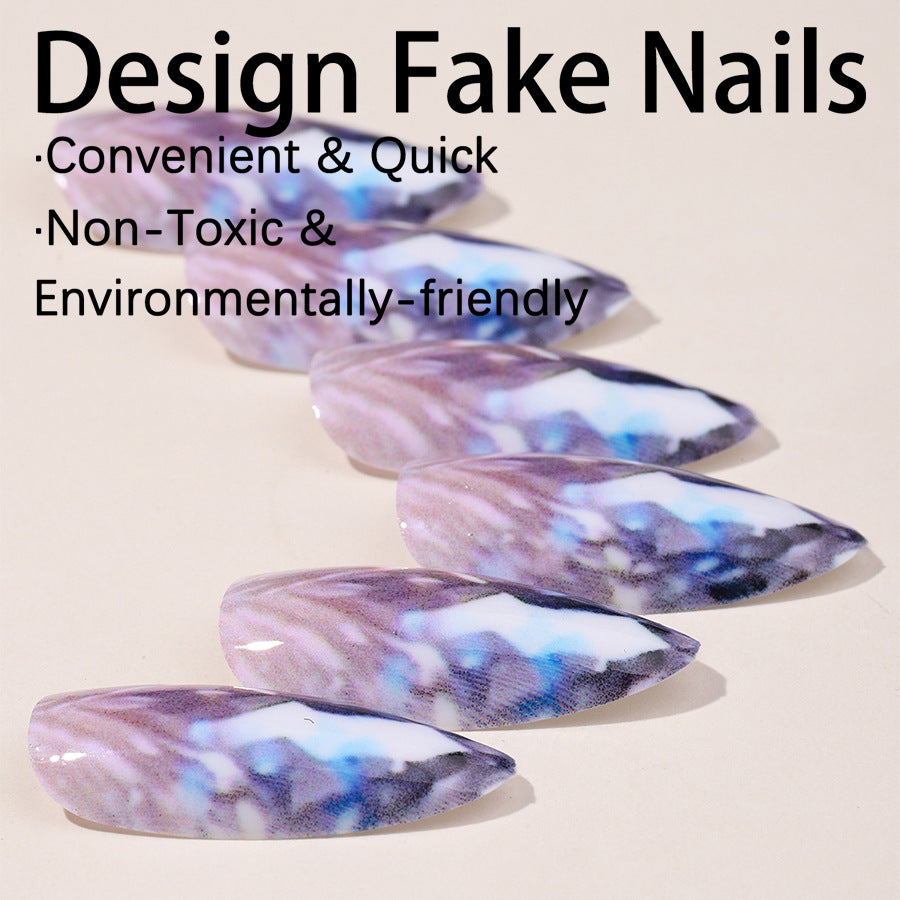 Stylish artificial nail set with glittering ombre effect Stornfield