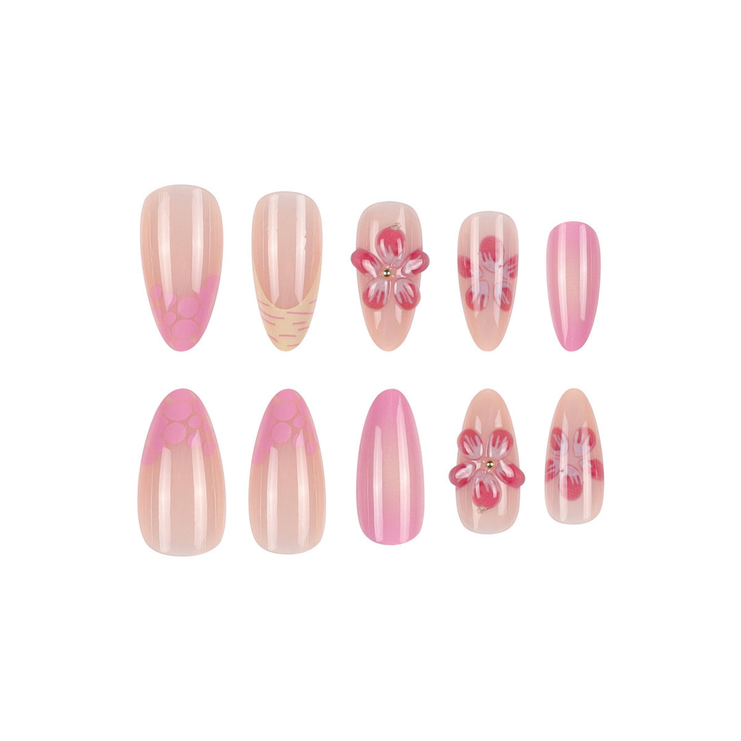 Floral-Inspired Elegant Press-On Nail Set Stornfield