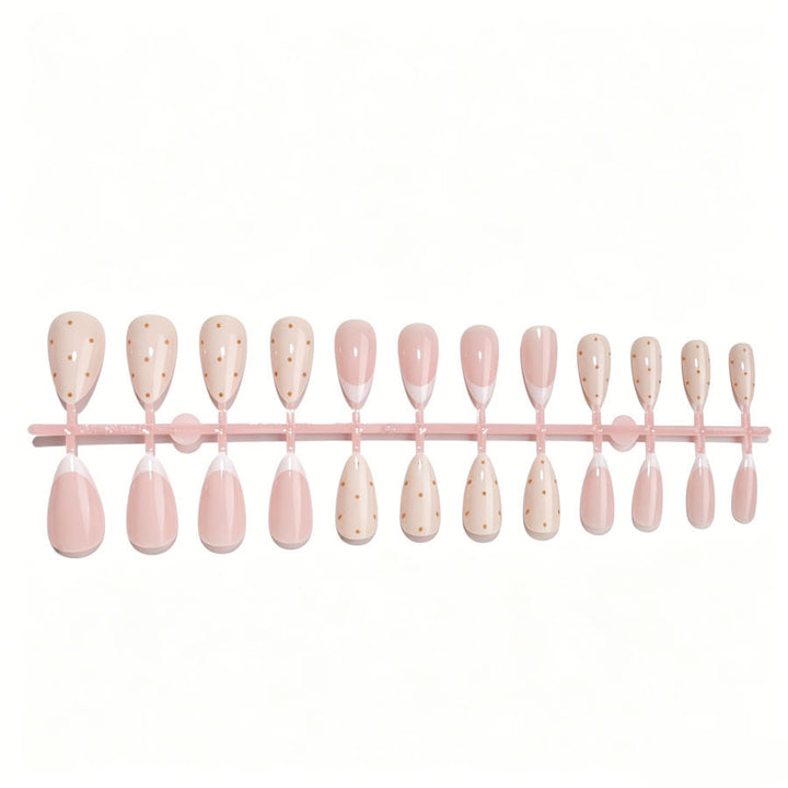 Artificial nail set with elegant gradients and fine dots Stornfield