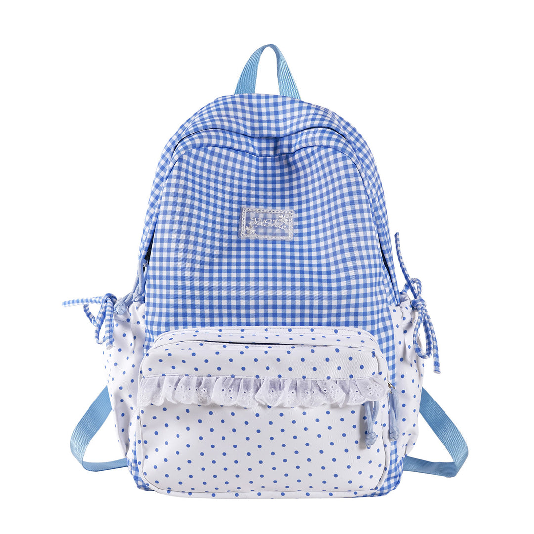 Playful Gingham and Polka Dot Backpack Stornfield