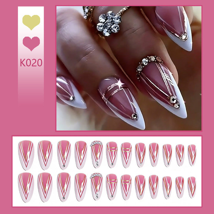 Artistic Nail Tips with Glitter Accents Stornfield