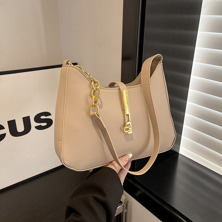Elegant Chain-Accent Shoulder Bag