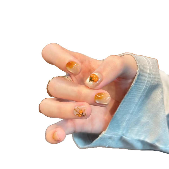 Artistic Floral Press-On Nail Design Stornfield
