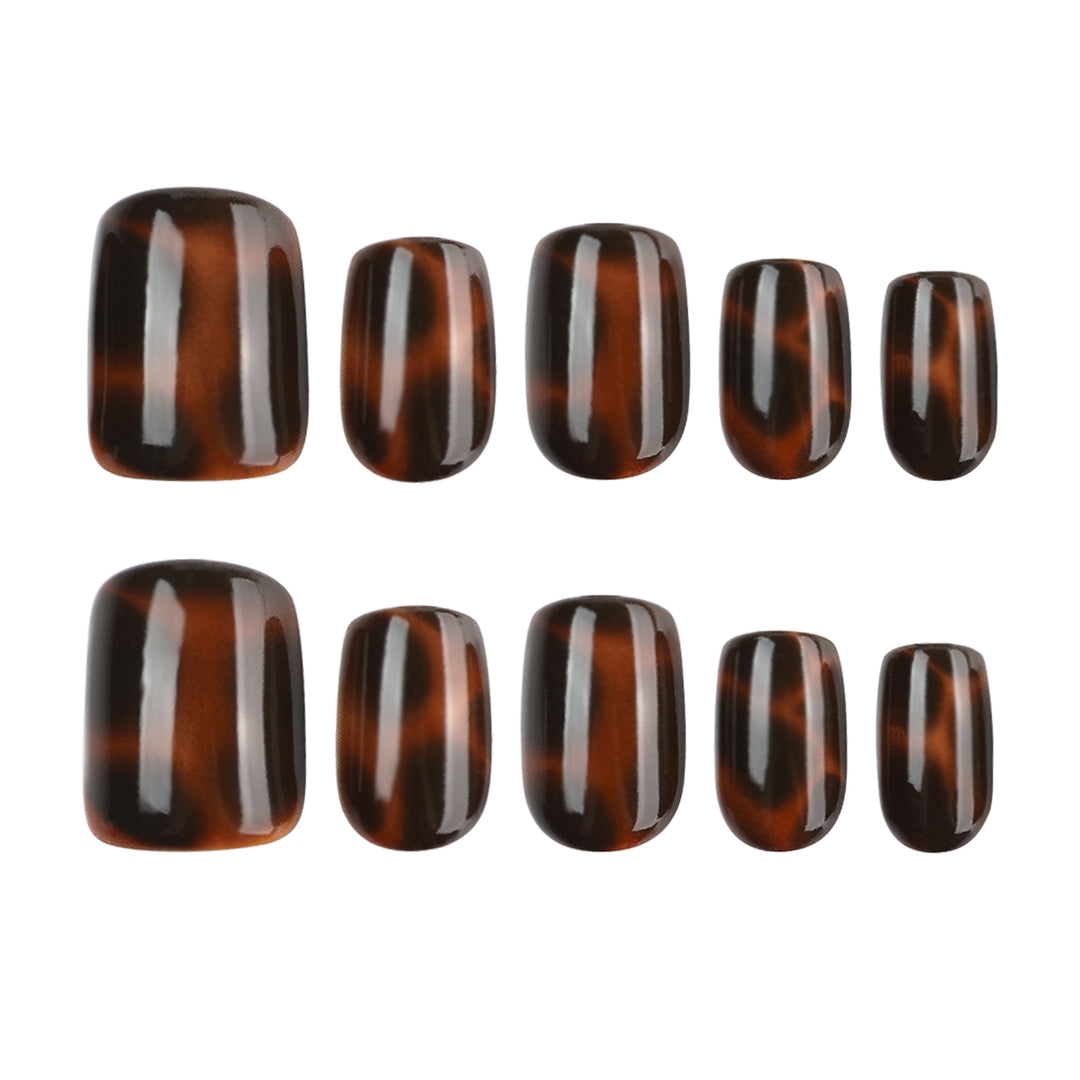 Artificial nail extensions with elegant tortoiseshell decor Stornfield