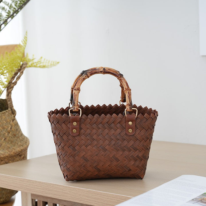 Bamboo Handle Bag Made of Braided Material Stornfield