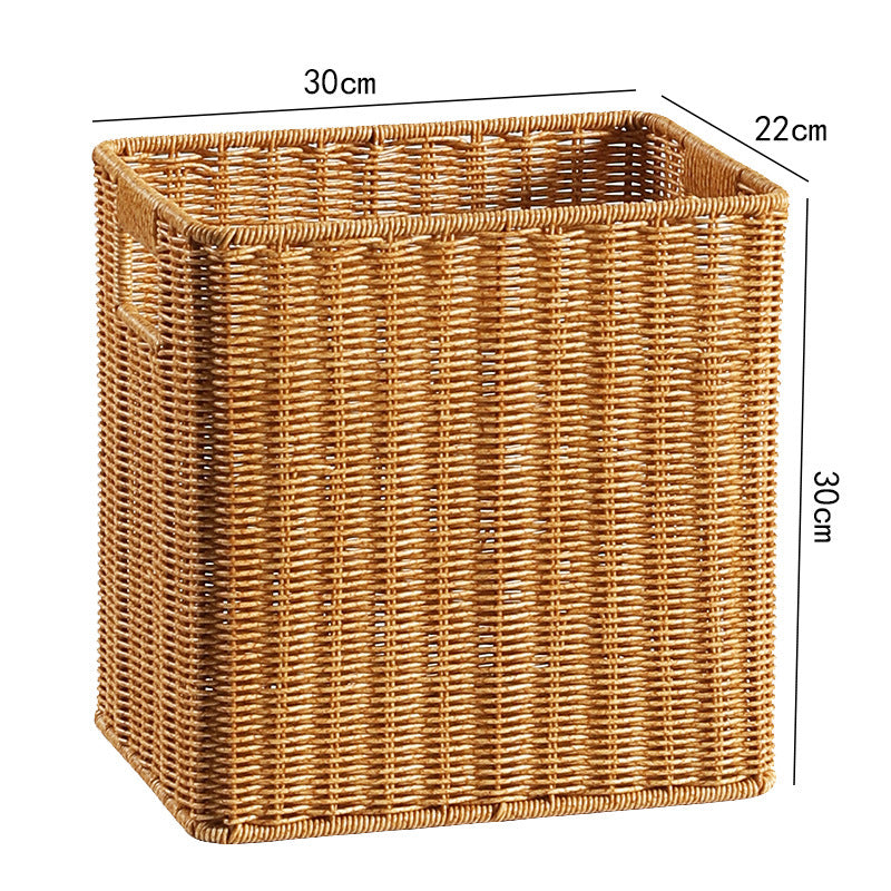 Handwoven Rectangular Storage Basket with Cutout Handles Stornfield