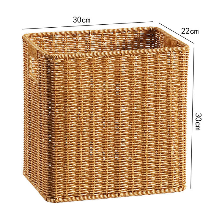Handwoven Rectangular Storage Basket with Cutout Handles Stornfield