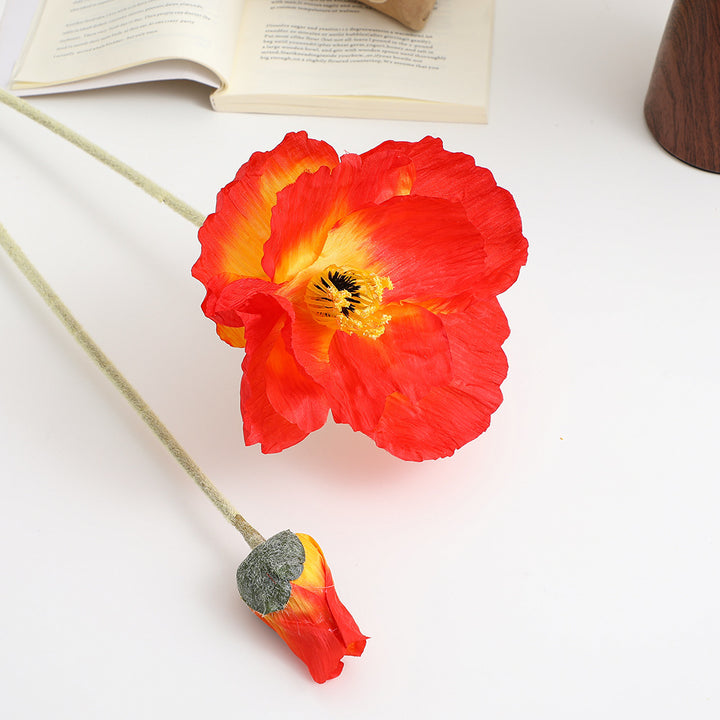 Realistic artistic poppy flower