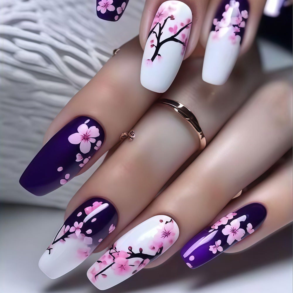 Artificial Nail Set with Floral Accents Stornfield
