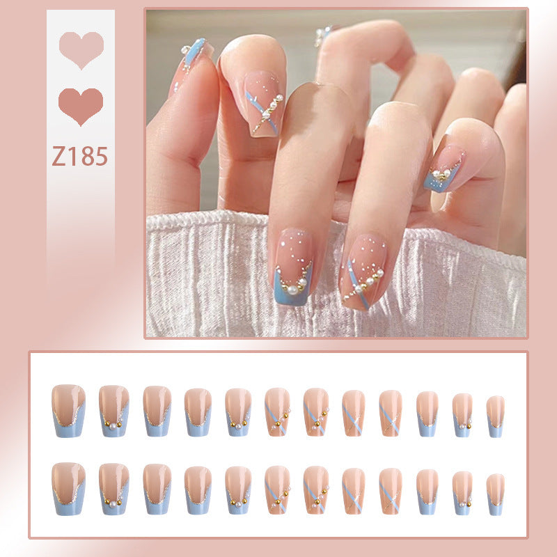 Elegant Rhinestone-Embellished Press-On Nails