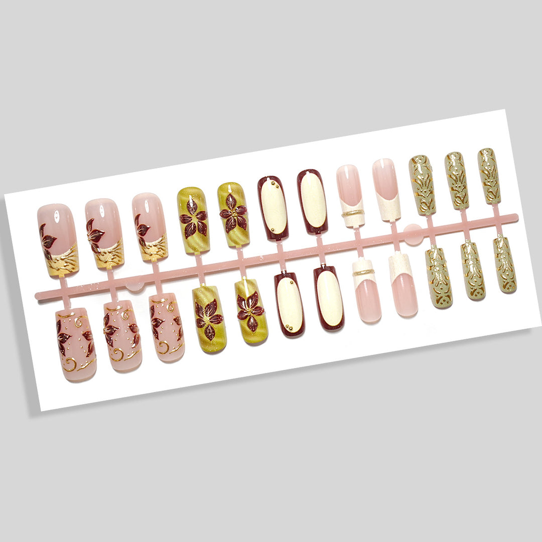 Floral Design Press-On Nails