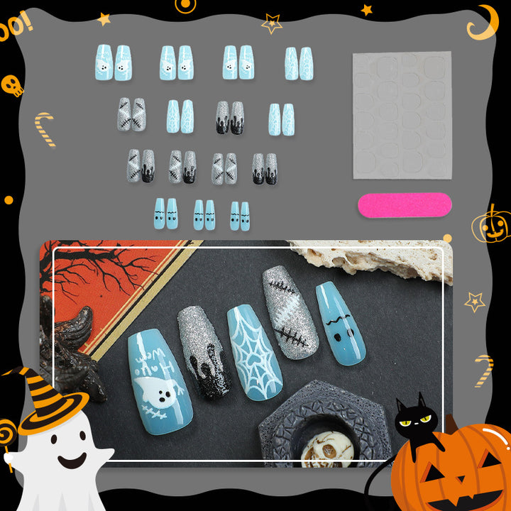 Creative Halloween-Themed Press-On Nail Art Set