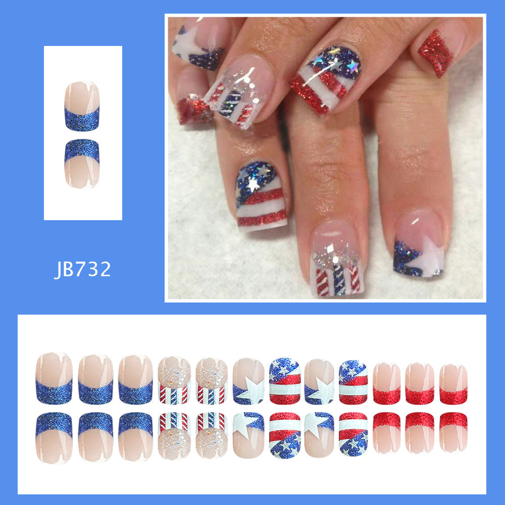 Patriotic Themed Press-On Nail Set Stornfield