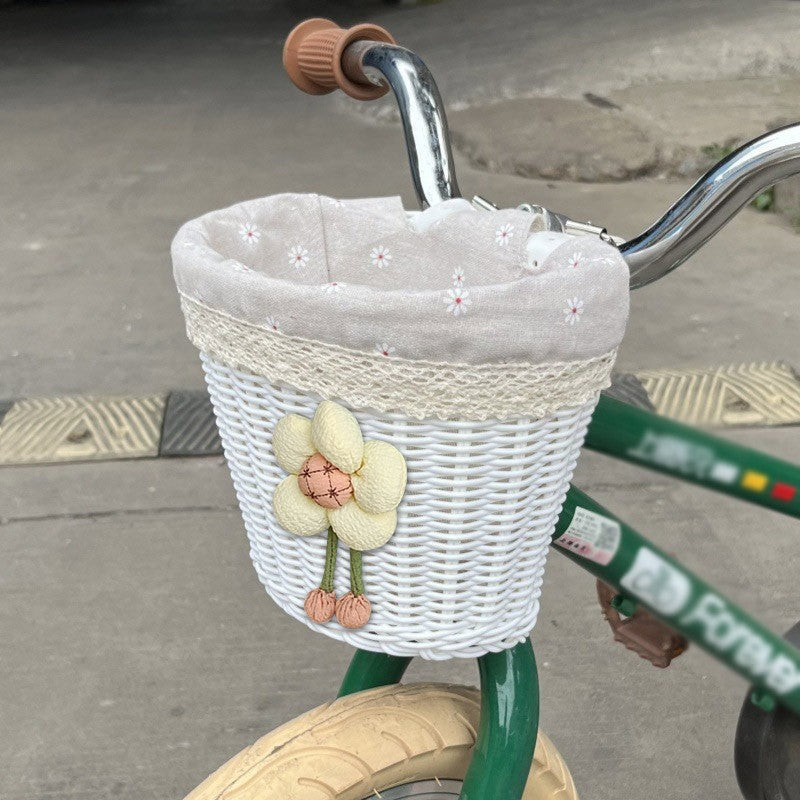 Floral-Embellished Bicycle Basket Stornfield