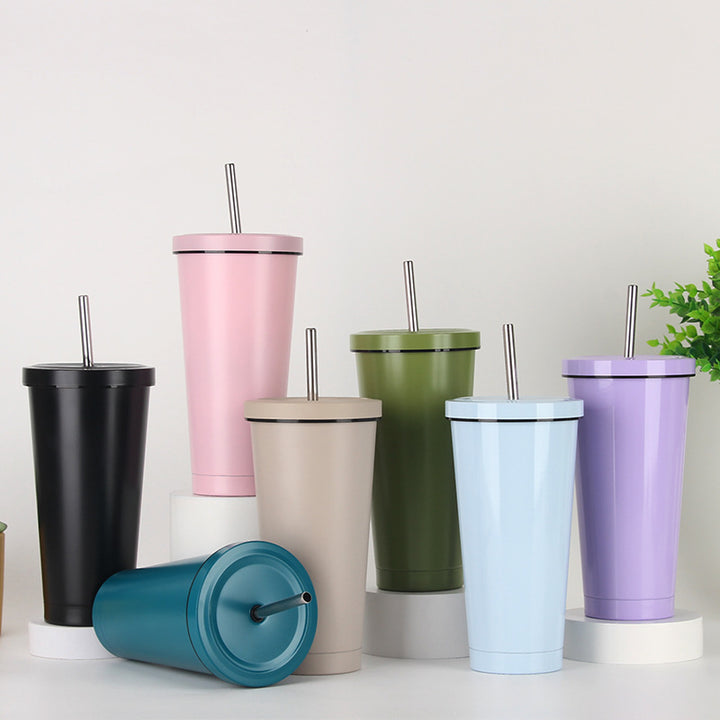 Women's stainless steel drinking cup with straw Stornfield