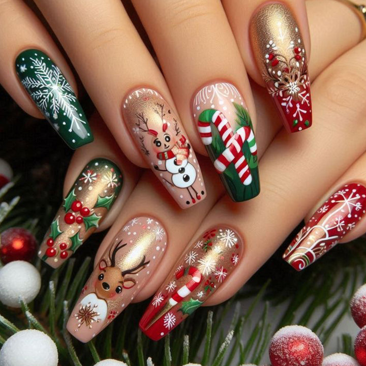Festive Themed 3D Nail Art Extensions Stornfield
