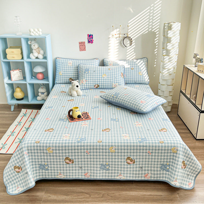 Lightweight Quilted Floral Bedspread Set with Piped Edge and Matching Pillow Shams