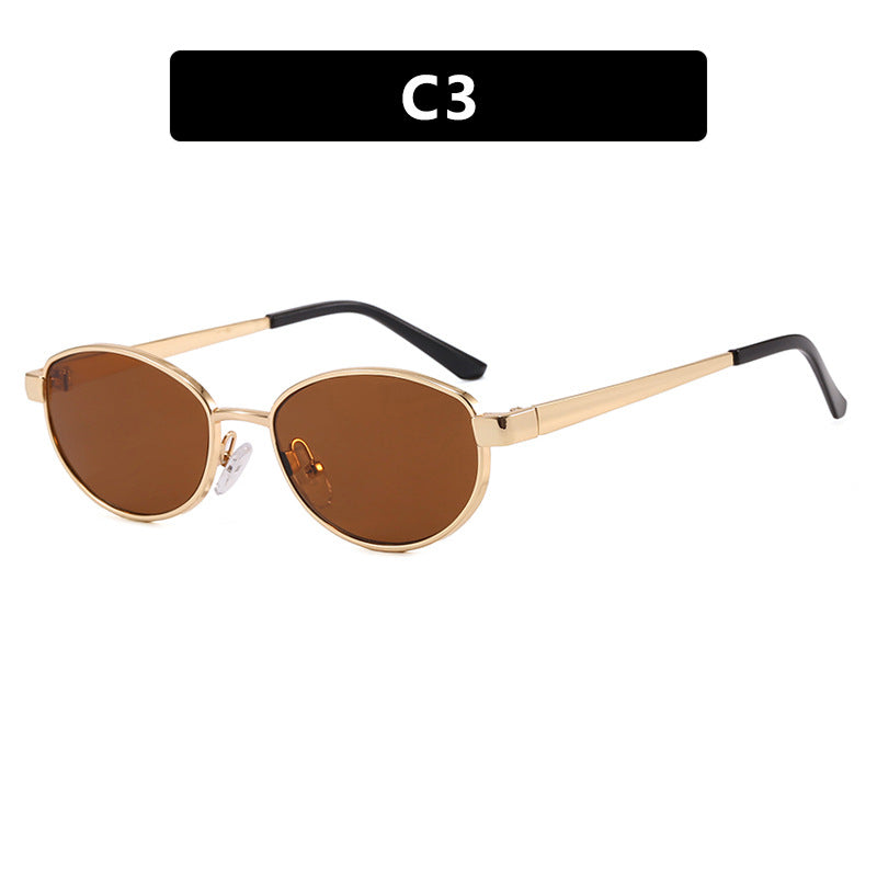 Women's fashionable sunglasses in an elegant oval design with a high-quality metal frame Stornfield