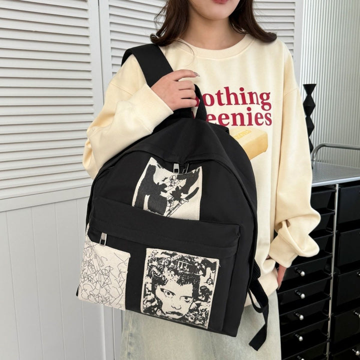 Fashionable backpack with artistic prints Stornfield
