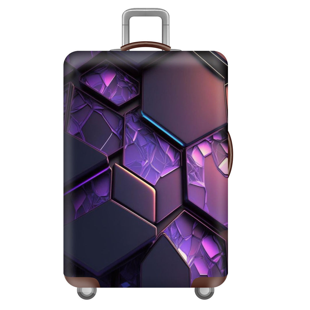 Unisex nan elastic suitcase cover with three-dimensional honeycomb pattern, shock-absorbing stretch protection cover for trolley with zipper Stornfield