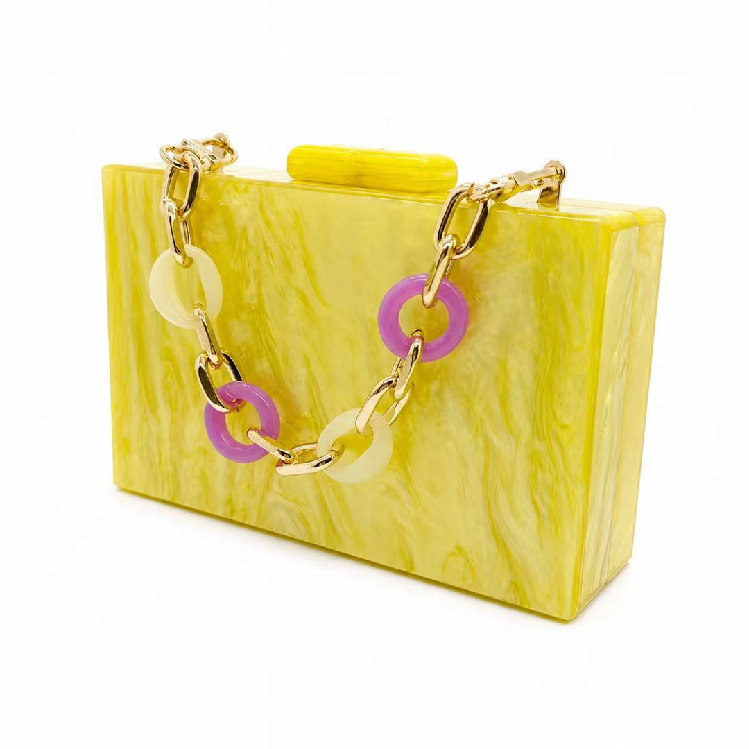 Marble-Effect Acrylic Clutch