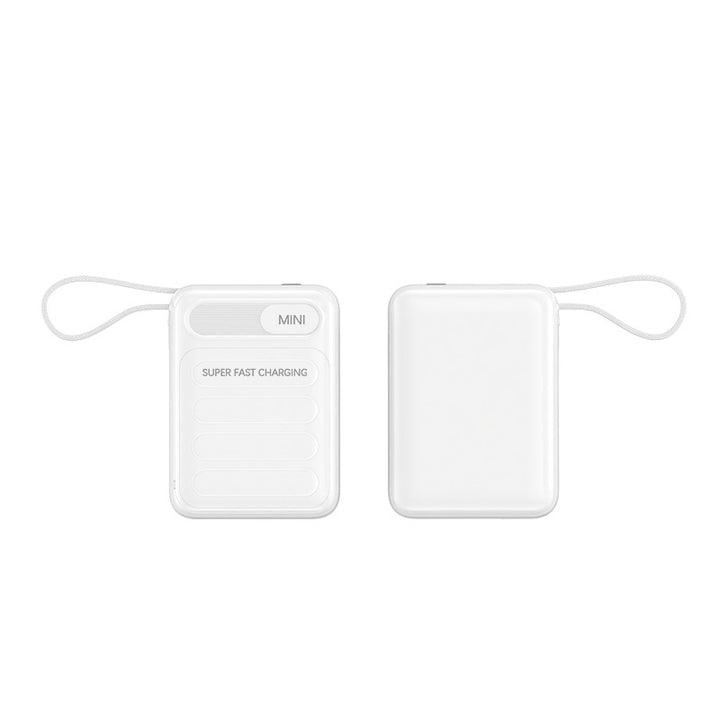 Portable power bank with integrated fast charging cables and digital charging status indicator Stornfield