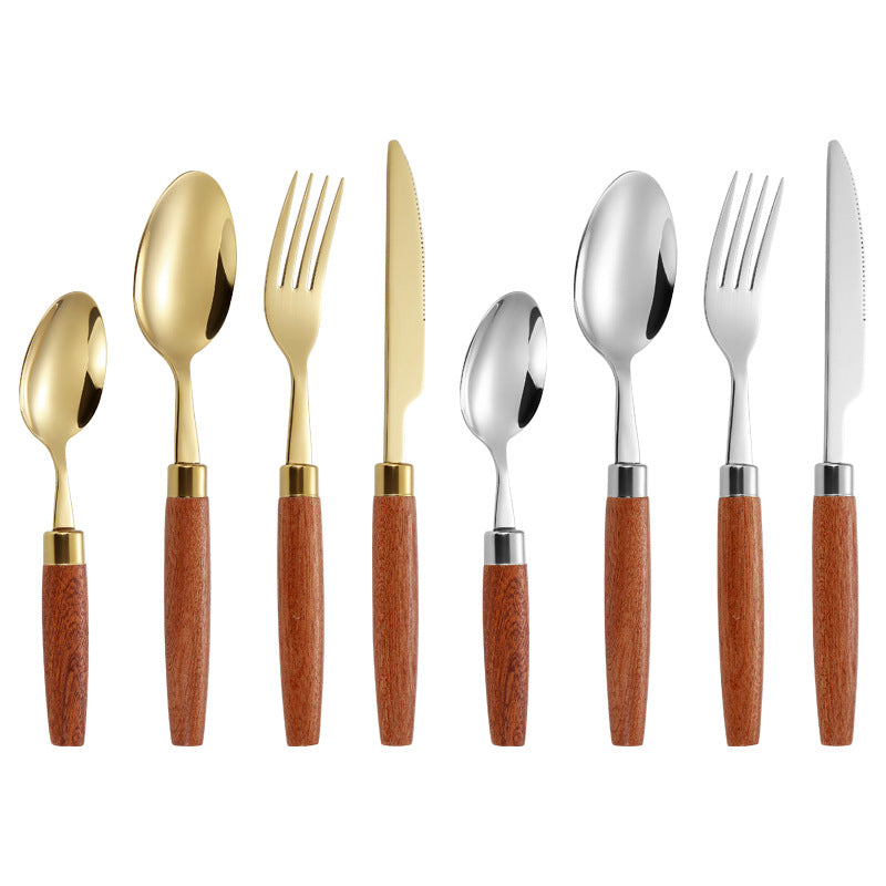 Elegant dessert spoon with ergonomic wooden handle Stornfield
