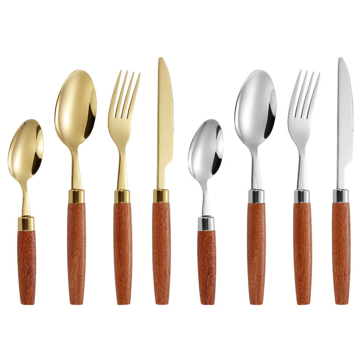 Elegant dessert spoon with ergonomic wooden handle Stornfield