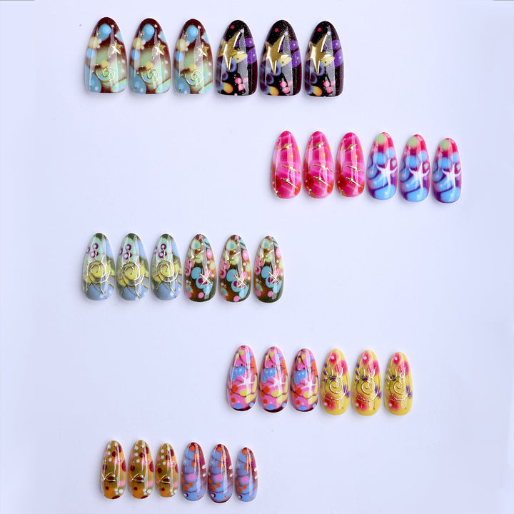 Artificial nails with handcrafted designs Stornfield