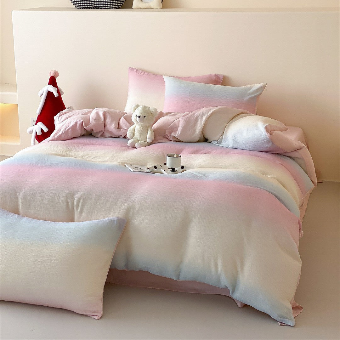 Silky Microfiber Duvet Cover Comforter Bedding Set with Hypoallergenic Pillow Shams