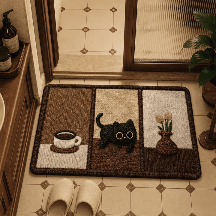 Cozy Cat-Themed Bathroom Rug
