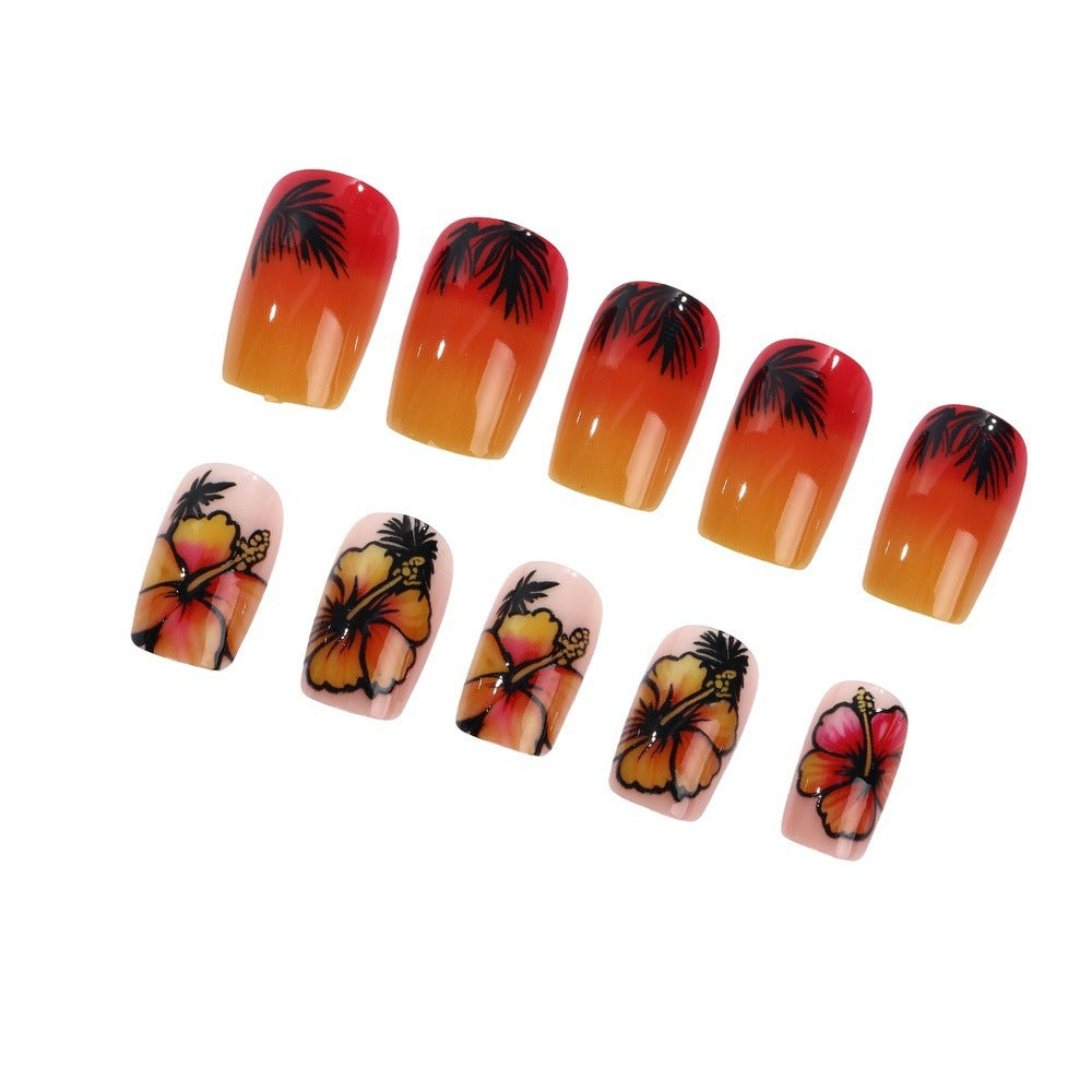 Tropical design artificial nails Stornfield