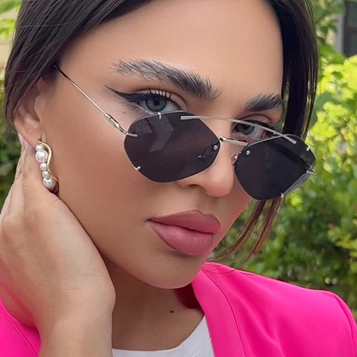 Women geometric sunglasses with ultra-light metal frame Stornfield