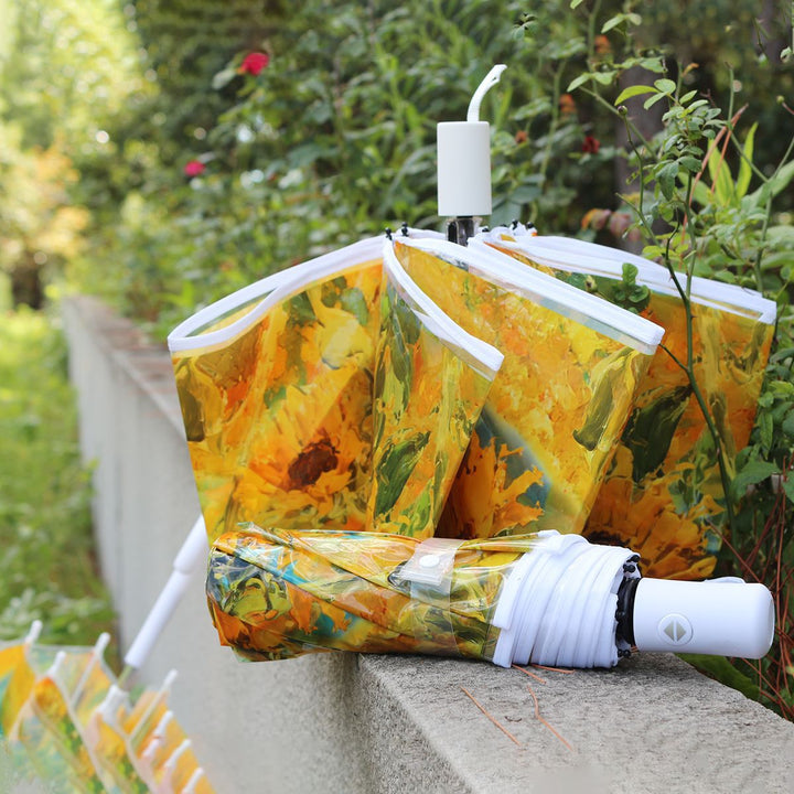 Women's collapsible umbrella with playful sunflower design Stornfield