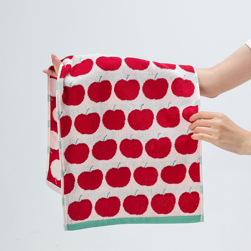 Soft terry towel with horse jacquard pattern
