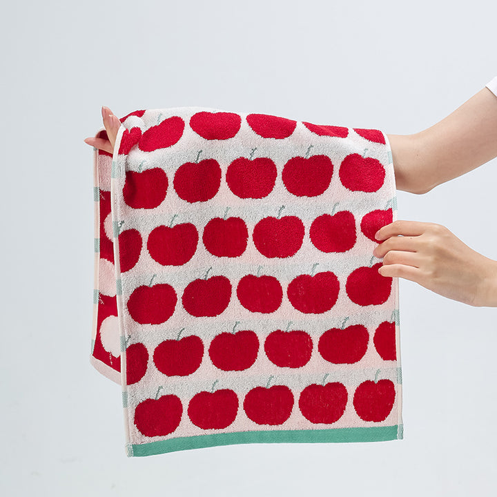 Soft terry towel with horse jacquard pattern