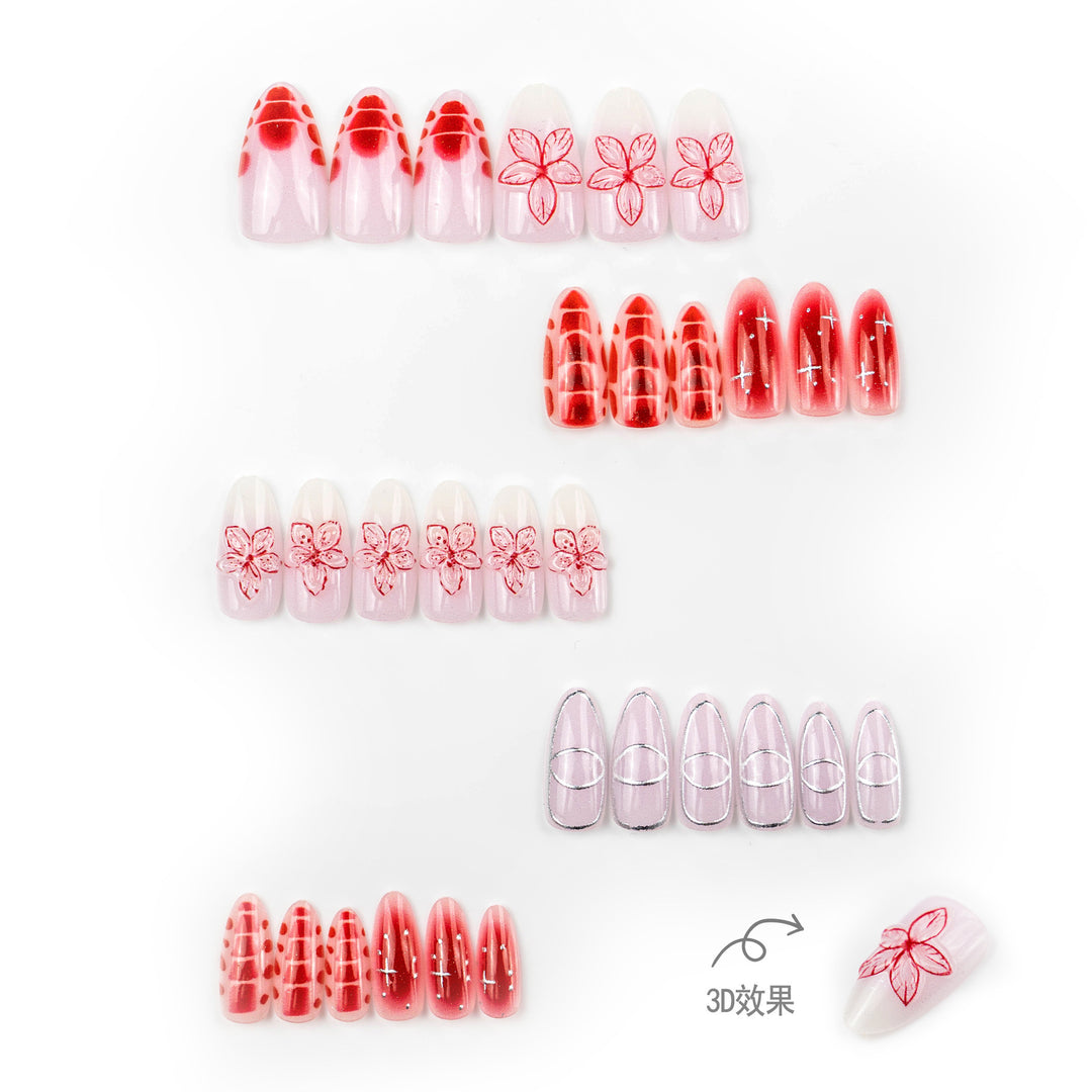 Nail art set with filigree flower and geometric designs Stornfield