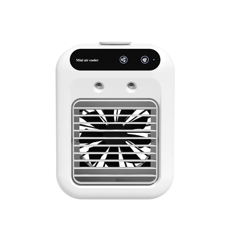 Unisex one size wearable personal evaporative air conditioner USB rechargeable dual power with adjustable louvers Stornfield