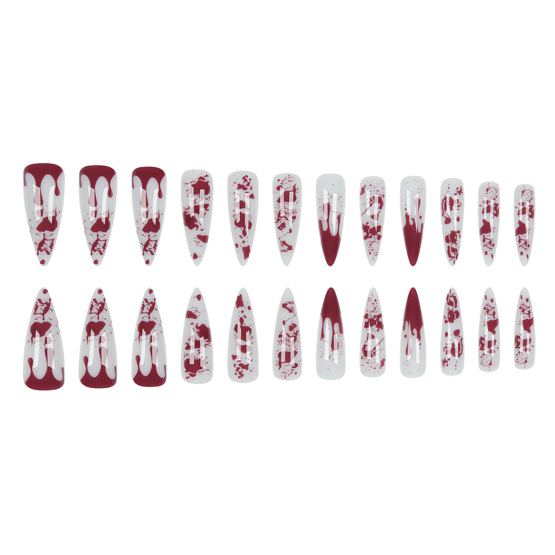 Gothic Blood-Drip Stiletto Nails Stornfield