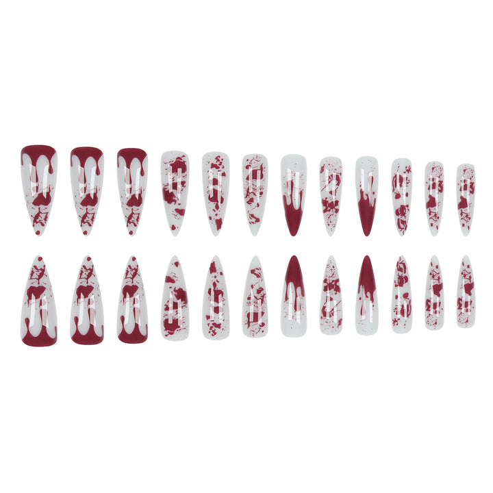 Gothic Blood-Drip Stiletto Nails Stornfield