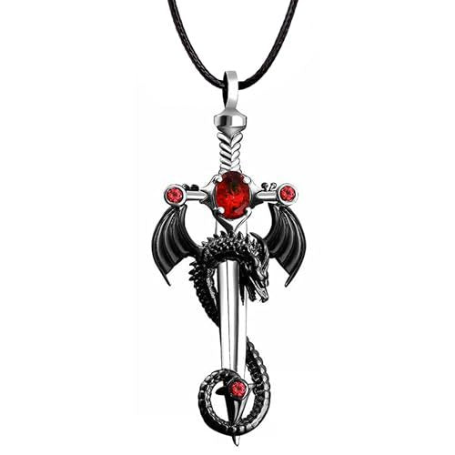 Dragon-Embellished Sword Pendant Necklace Stornfield